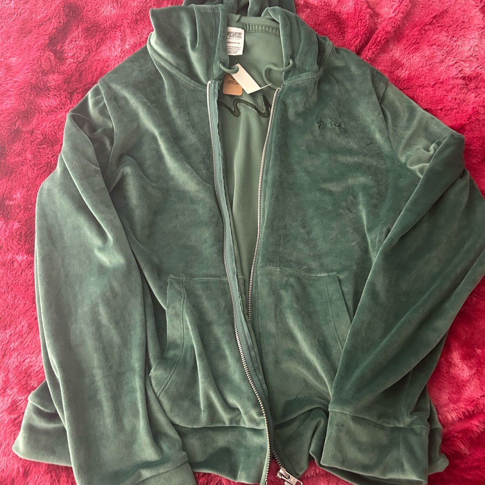 PINK Victoria's Secret Green Cozy Jacket